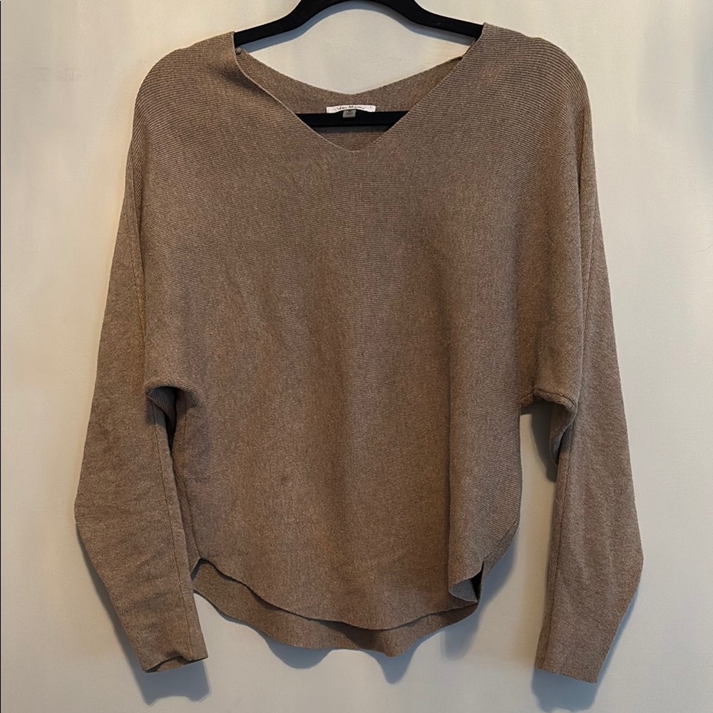 Women's Beige V-Neck Sweater